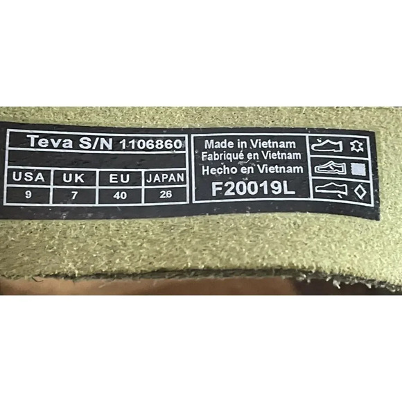 Teva Mahonia Cross Strap Comfortable Leather Wedge Sandals Green size US 9 EU 40 - Picture 16 of 16